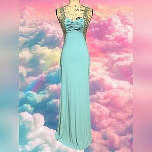 Blondie Nites Bead Embellished Sleeveless Gown